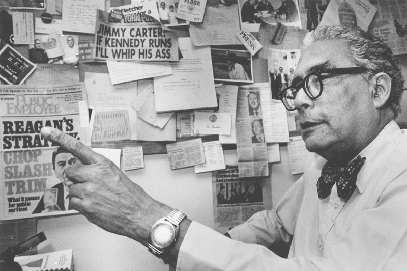 Simeon Booker, shown in 1982, spent decades leading the Washington bureau for Jet and Ebony magazines. (Fred Sweets/Washington Post)